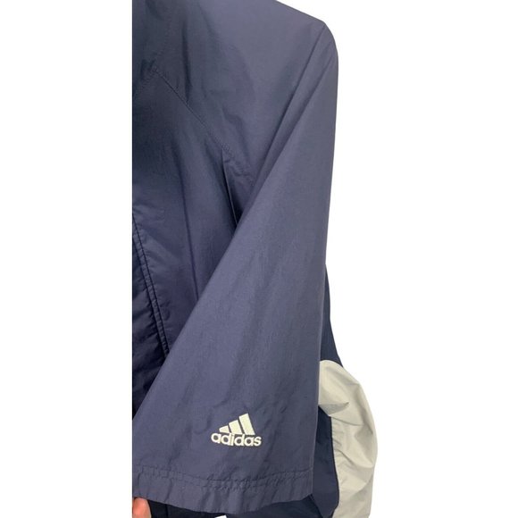 Adidas Windbreaker Jacket Men Medium M Golf Short Sleeve Blue Vintage Zip Button - Picture 4 of 9